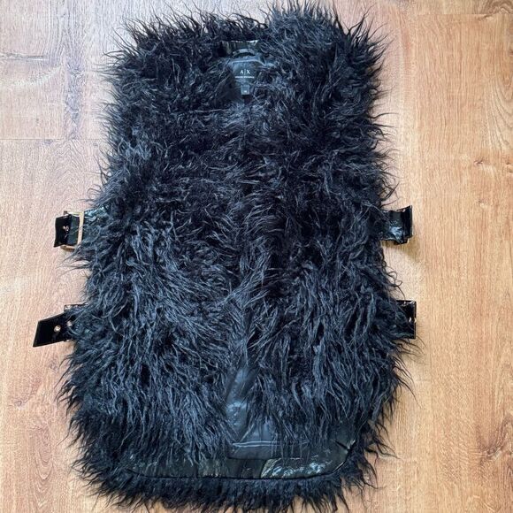 Armani Exchange AX Black Fuzzy Open Side Strappy Vest Women’s XS - Picture 1 of 7